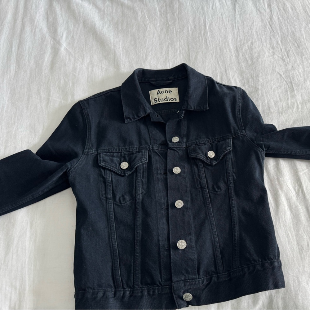 Acne Studios dark blue denim cropped jacket